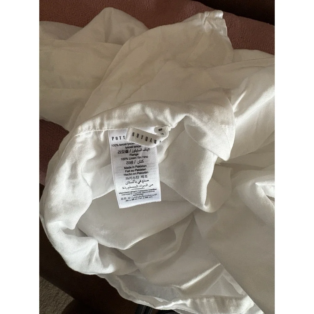 Pottery Barn 20x26 Size Pillow Sham Set Of 2 Cotton White